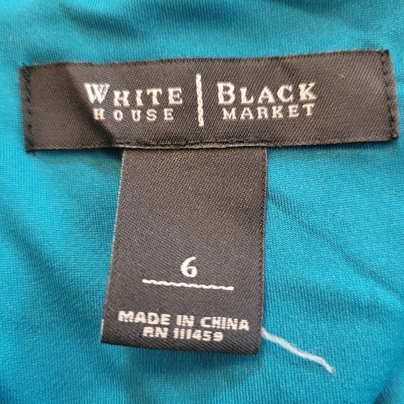 WHBM Teal Green Dropped Waist Ponte Knit Dress Size 6 - Picture 6 of 6